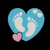 Baby Heart Blue- Embroidery Design - FineryEmbroidery